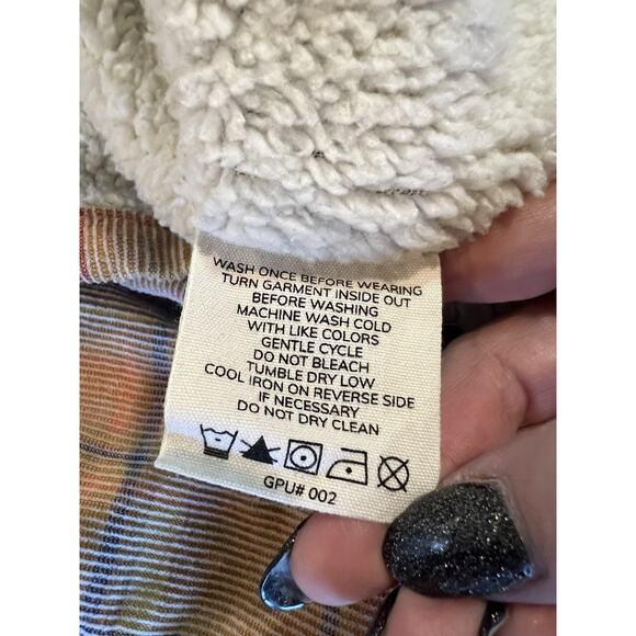 Soho Threads | Womens Corduroy Hooded Shirt Jacket Shacket Plaid Sherpa- Medium - Picture 4 of 6